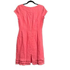 Mercer & Madison Sz 10 Linen Dress Feminine Ruffles Office Cruise